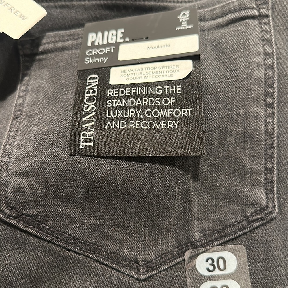 NWT: Paige Denim - Croft Skinny Jean - Edgar. Size: 30 - Picture 8 of 8